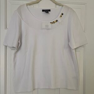 Designers Originals White Top with Gold Accents